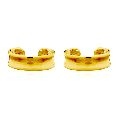 14k Gold-plated Silver  Concaved Band Slip-on Helix Cuff Earrings - AEC011A