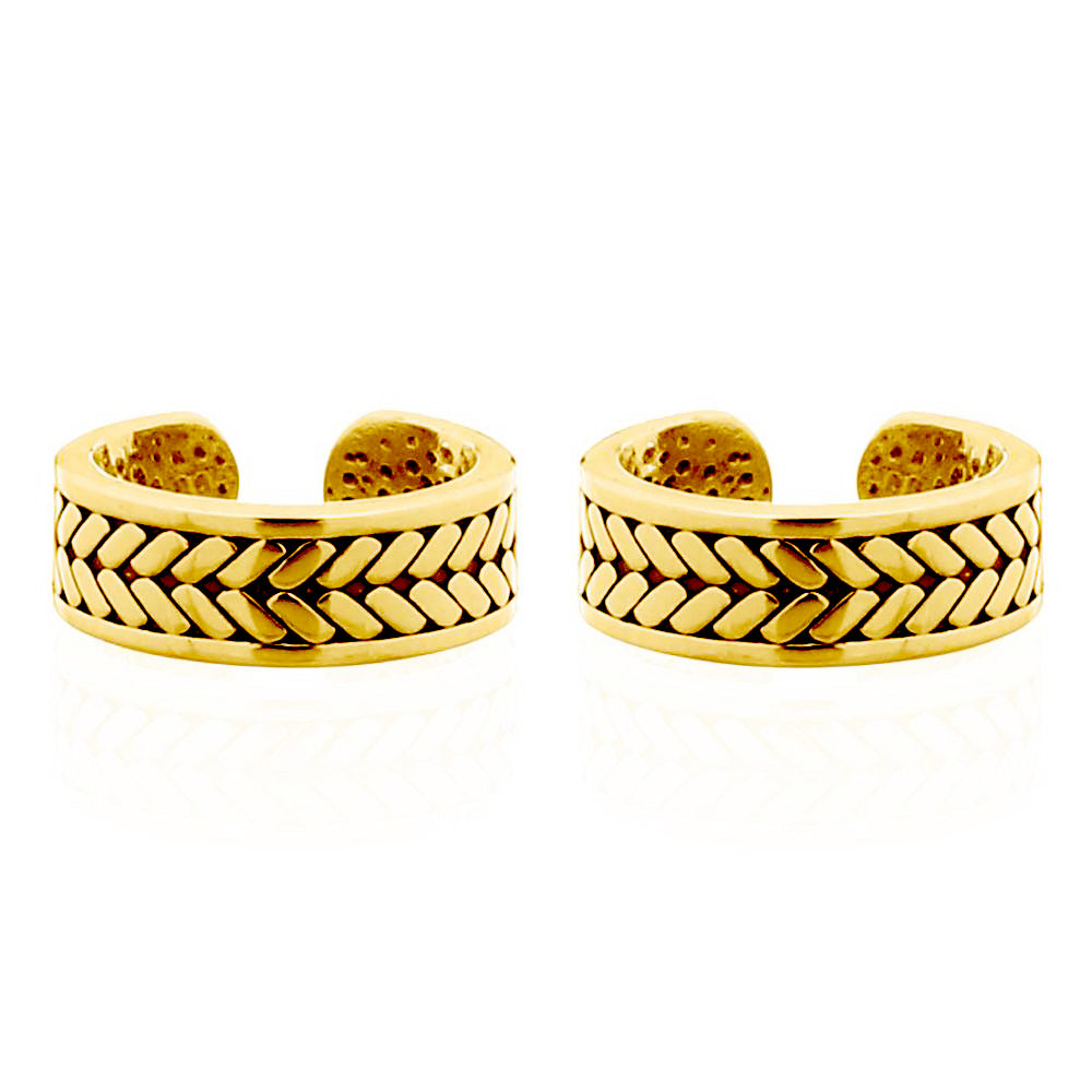 Gold-plated Silver  Wheat Olive Brand Clip-on Helix Cuff Earrings - AEC012A