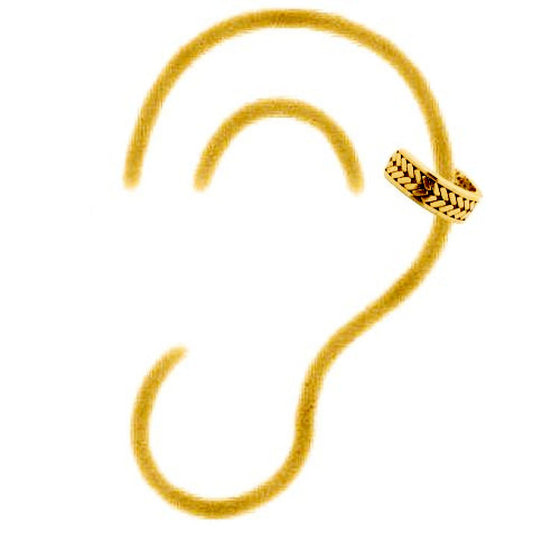 Gold-plated Silver  Wheat Olive Brand Slip-on Helix Cuff Earrings - AEC012A
