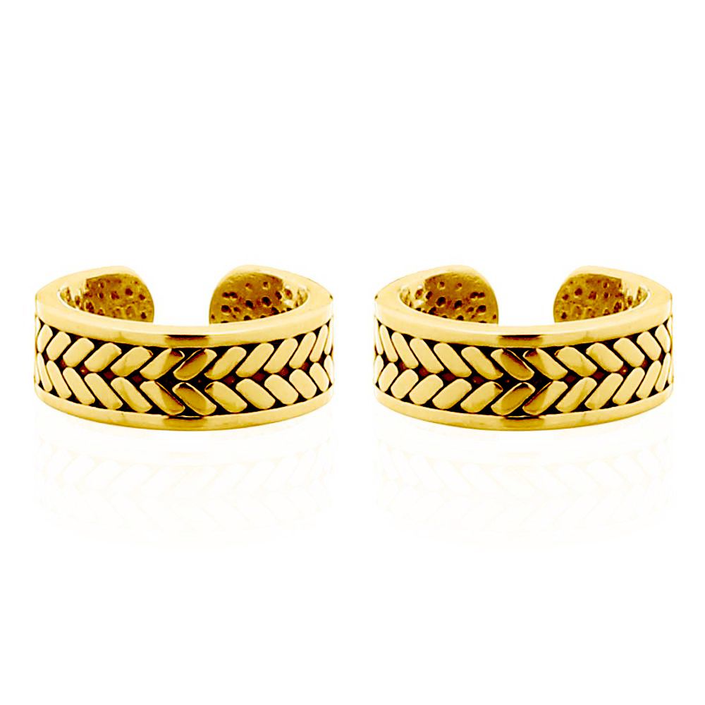 Gold-plated Silver  Wheat Olive Brand Slip-on Helix Cuff Earrings - AEC012A