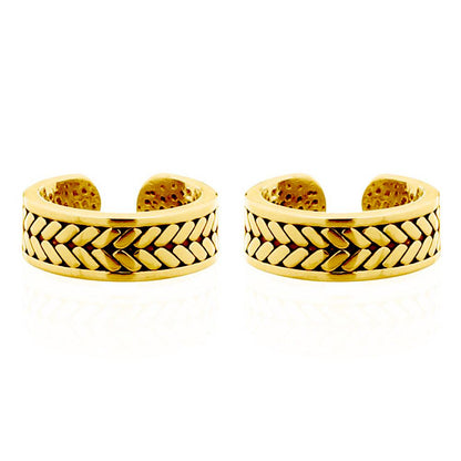 Gold-plated Silver  Wheat Olive Brand Slip-on Helix Cuff Earrings - AEC012A