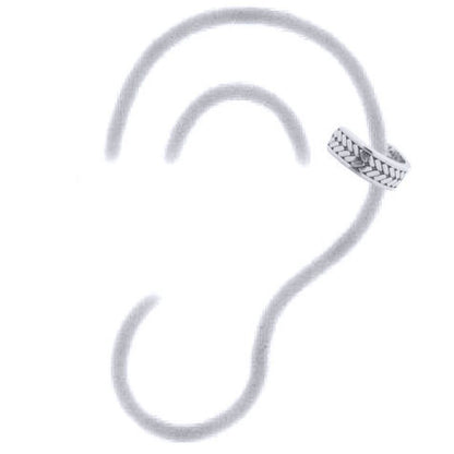 Silver  Wheat Sheaf Olive Brand Slip-on Helix Cuff Earrings - AEC012