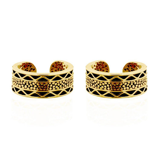 Gold-plated Silver  Reptile Pattern Slip-on Helix Cuff Earrings - AEC013A