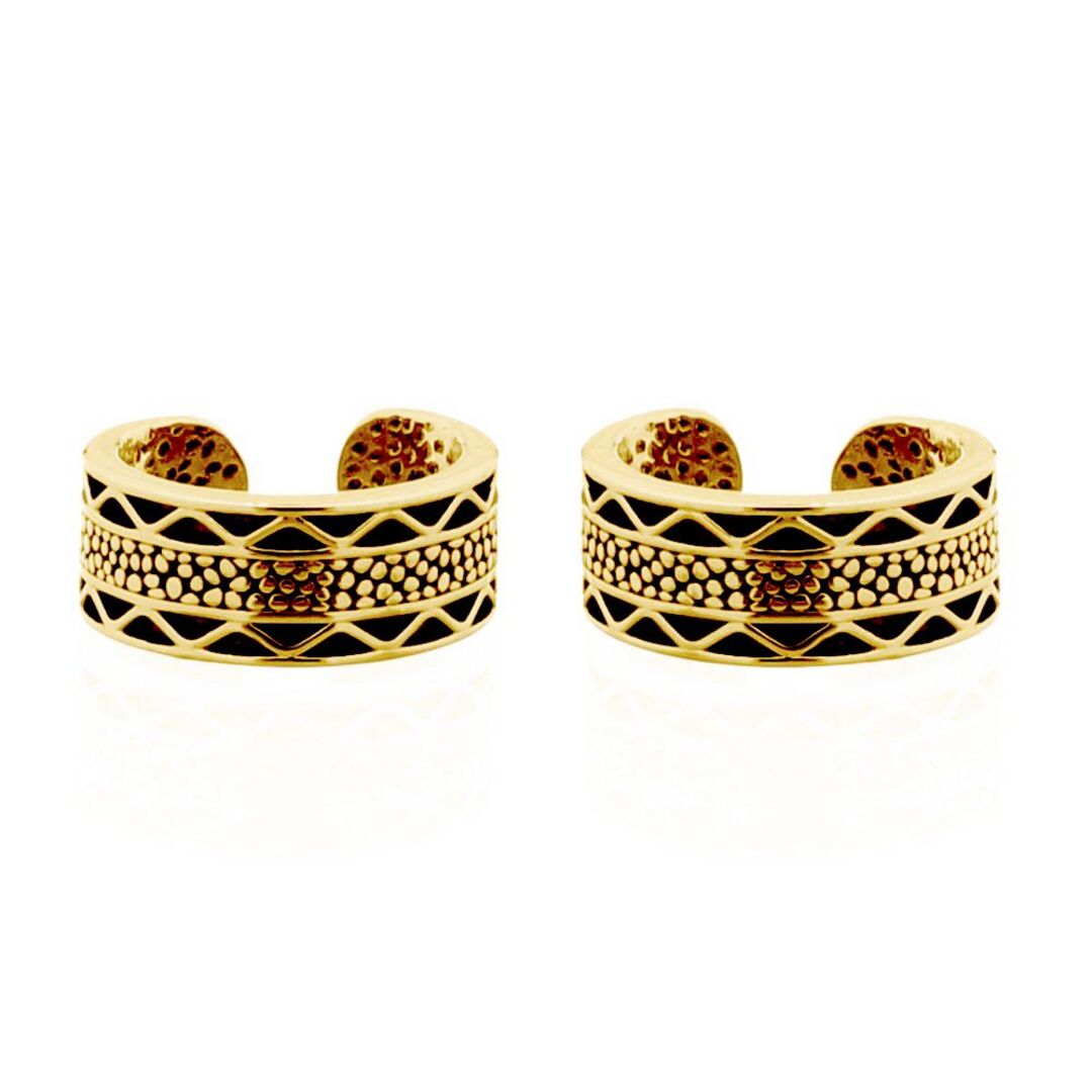 Gold-plated Silver  Reptile Pattern Slip-on Helix Cuff Earrings - AEC013A