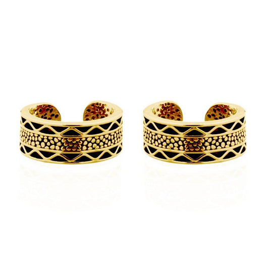 Gold-plated Silver  Reptile Pattern Slip-on Helix Cuff Earrings - AEC013A