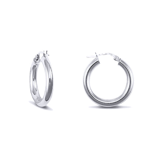 Sterling Silver  Polished Hoop Earrings - 3mm - 2cm - AER006A