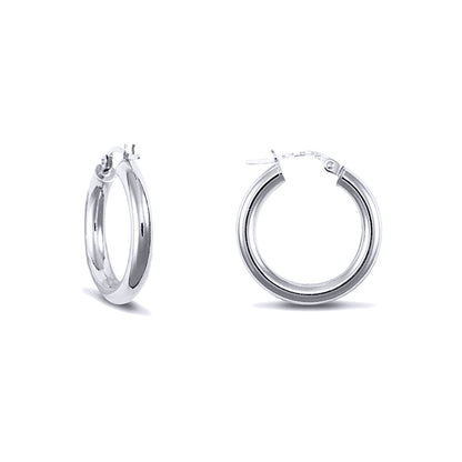 Sterling Silver  Polished Hoop Earrings 3mm 20mm - AER006A
