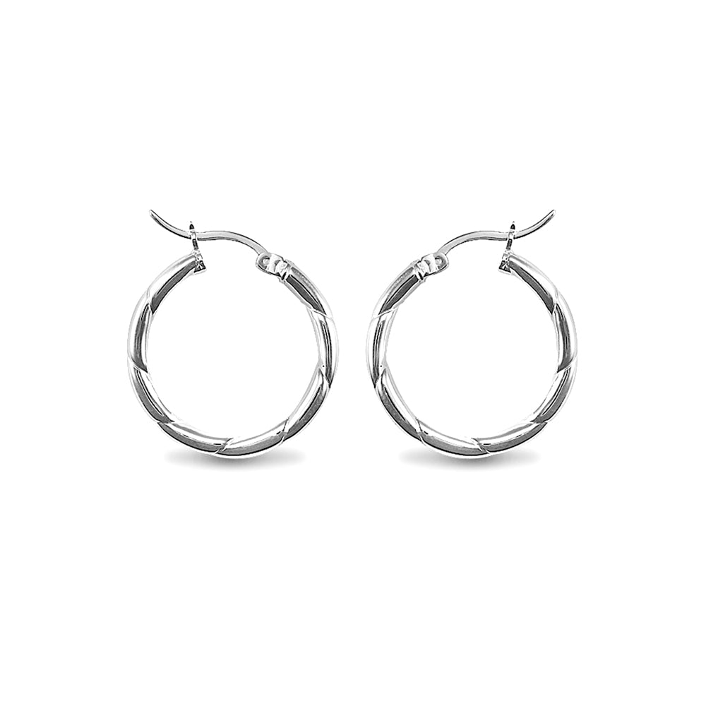 Sterling Silver  Hoop Earrings - 3mm - 2.4cm - AER013A