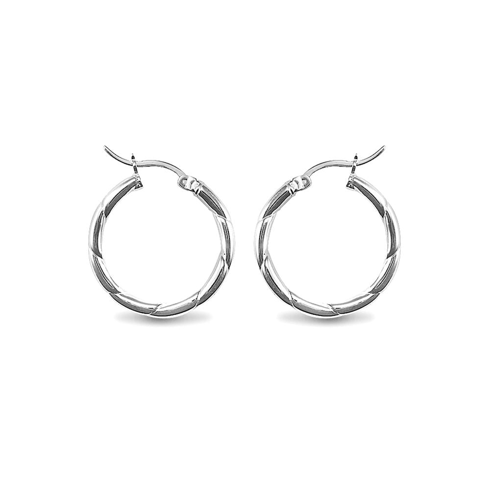 Sterling Silver  Hoop Earrings - 3mm - 2.4cm - AER013A