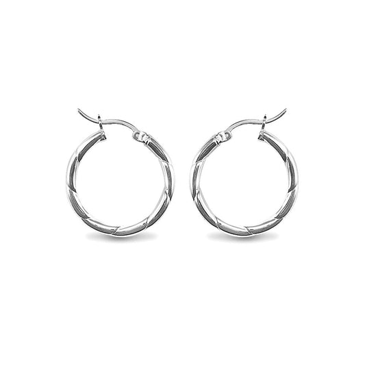 Sterling Silver  Hoop Earrings - 3mm - 2.4cm - AER013A