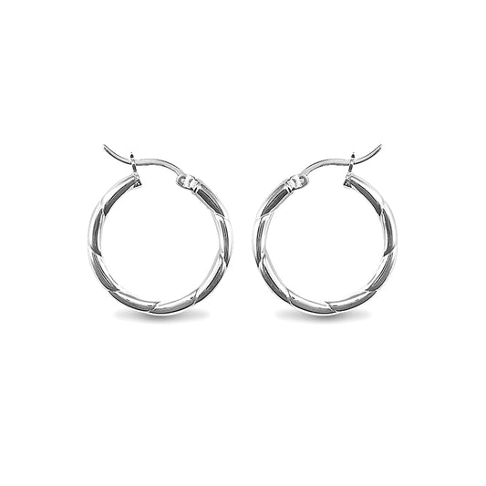 Sterling Silver  Hoop Earrings - 3mm - 2.4cm - AER013A