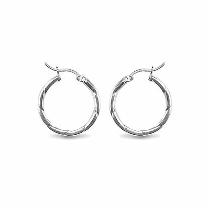 Sterling Silver  Hoop Earrings - 3mm - 2.4cm - AER013A