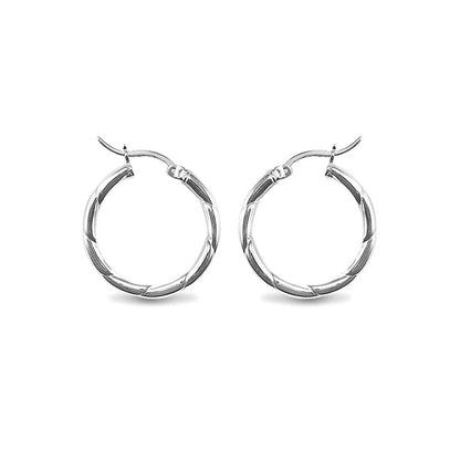 Sterling Silver  Hoop Earrings - 3mm - 2.4cm - AER013A