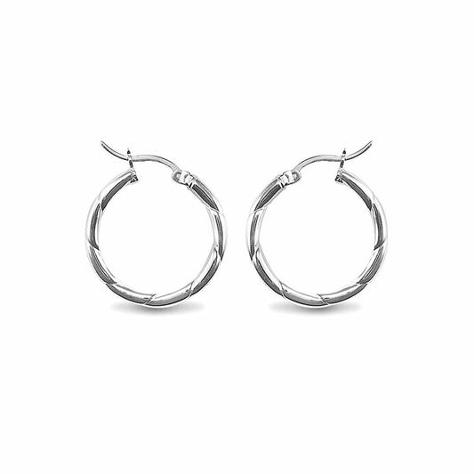 Sterling Silver  Hoop Earrings - 3mm - 2.4cm - AER013A