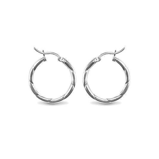 Sterling Silver  Hoop Earrings - 3mm - 2.4cm - AER013A