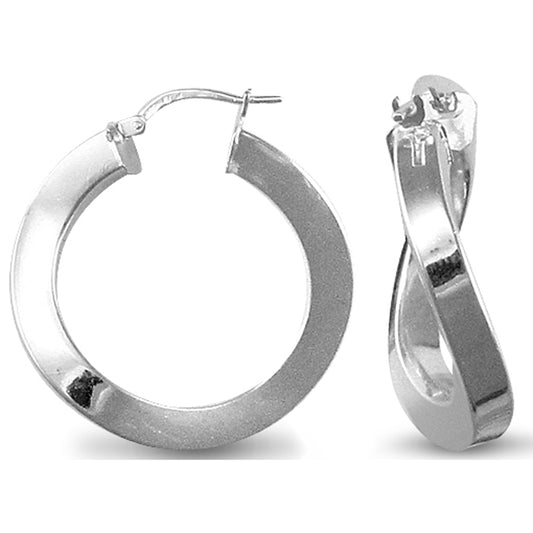 Sterling Silver  formed  Hoop Earrings - AER018