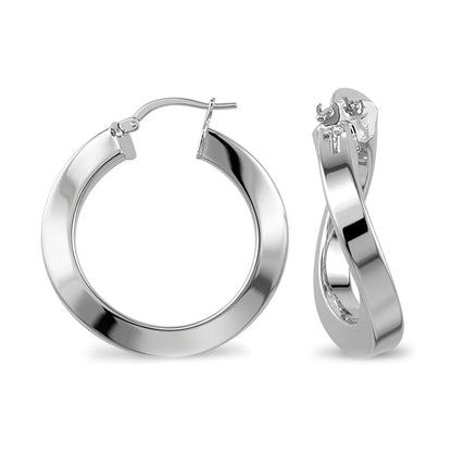 Sterling Silver  formed Hoop Earrings - AER018