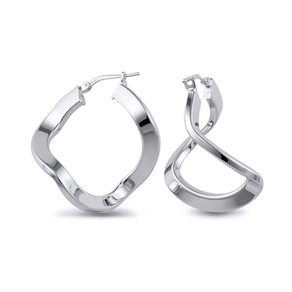 Sterling Silver  formed Hoop Earrings - AER019