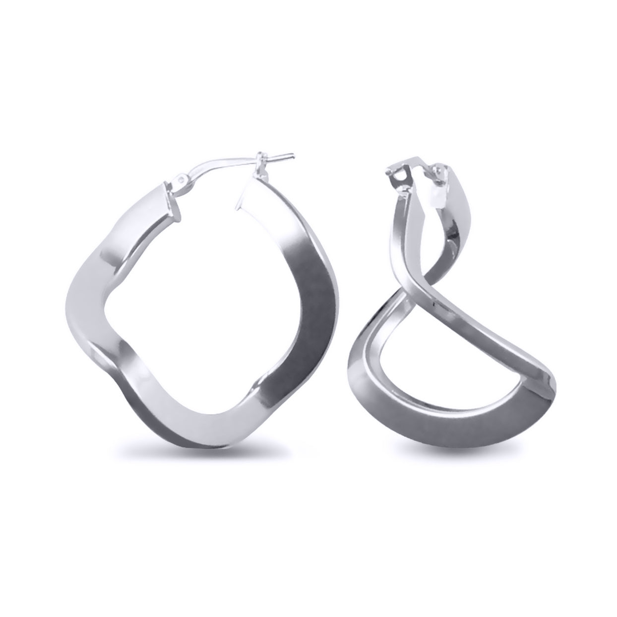 Sterling Silver  formed Hoop Earrings - AER019
