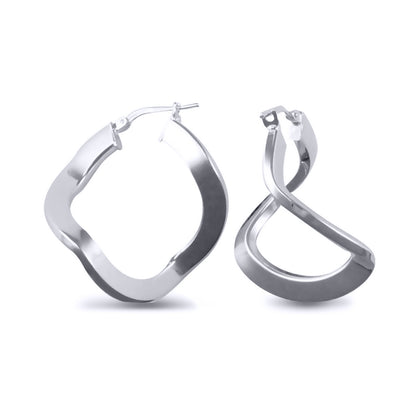 Sterling Silver  formed Hoop Earrings - AER019