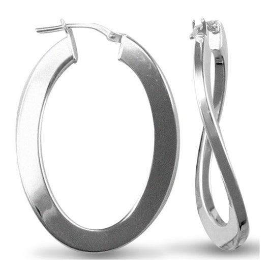 Sterling Silver  formed  Hoop Earrings - AER023