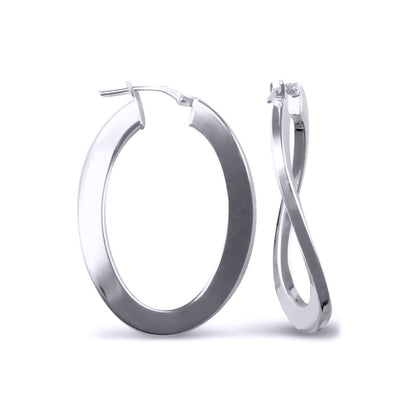 Sterling Silver  formed Hoop Earrings - AER023
