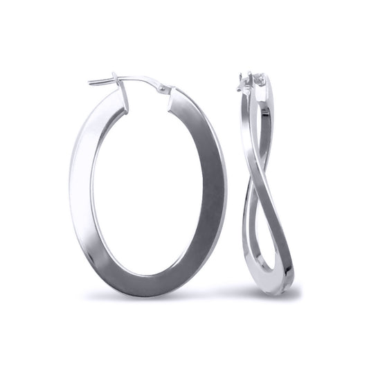 Sterling Silver  formed Hoop Earrings - AER023