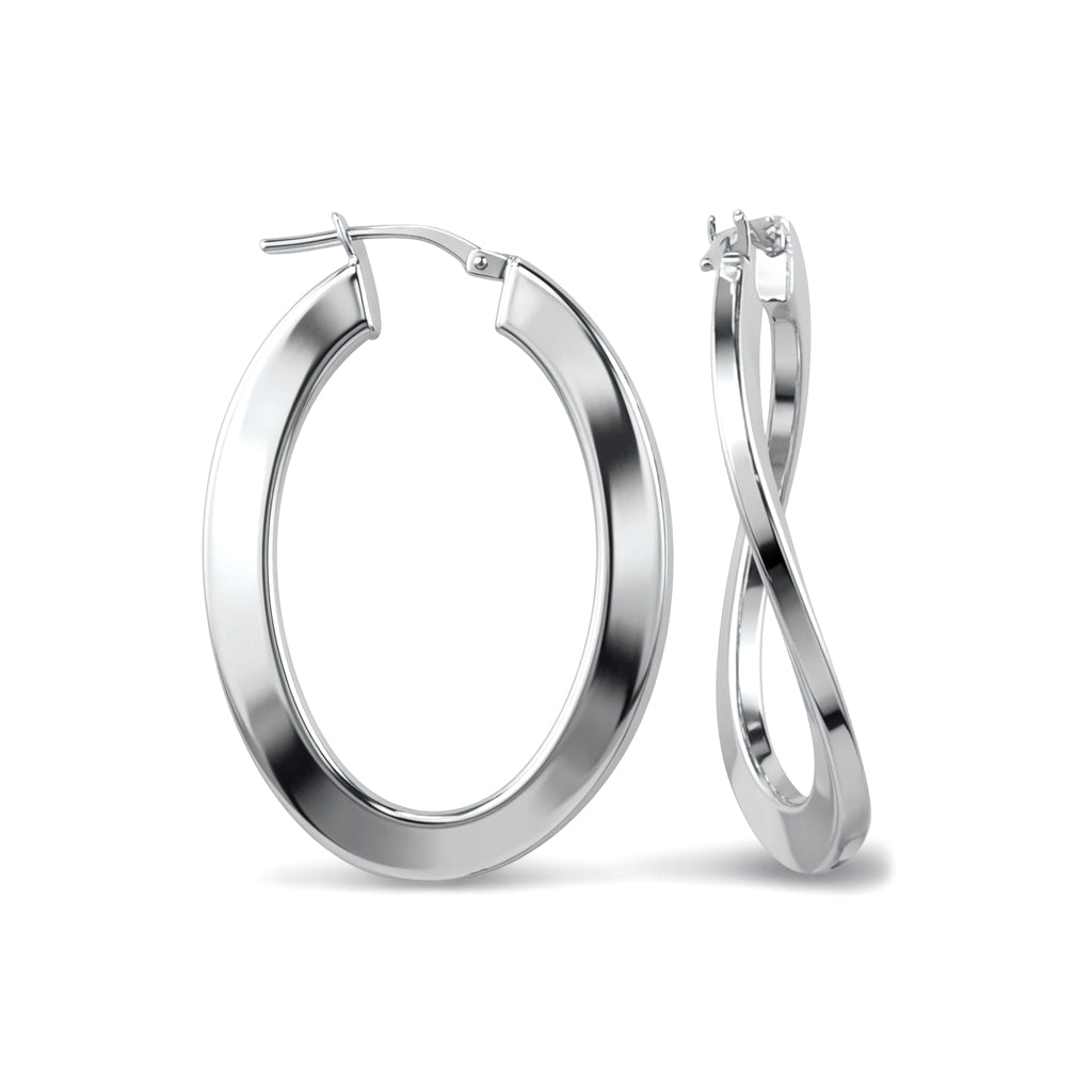 Sterling Silver  formed Hoop Earrings - AER023
