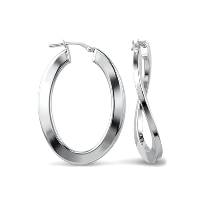 Sterling Silver  formed Hoop Earrings - AER023