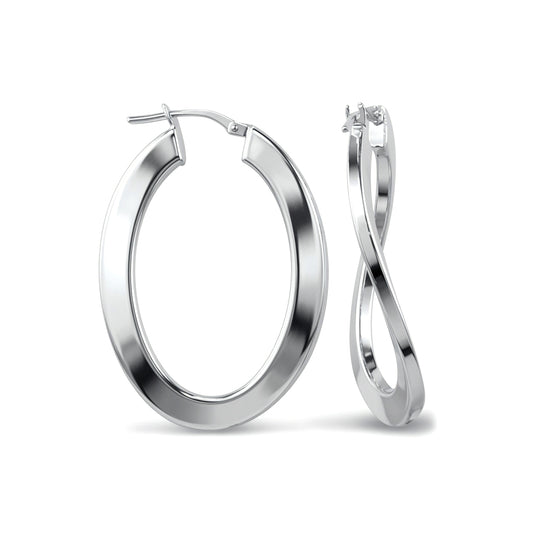 Sterling Silver  formed Hoop Earrings - AER023
