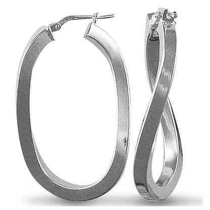 Sterling Silver  formed  Hoop Earrings - AER026