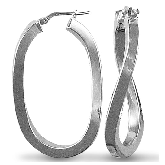 Sterling Silver  formed  Hoop Earrings - AER026