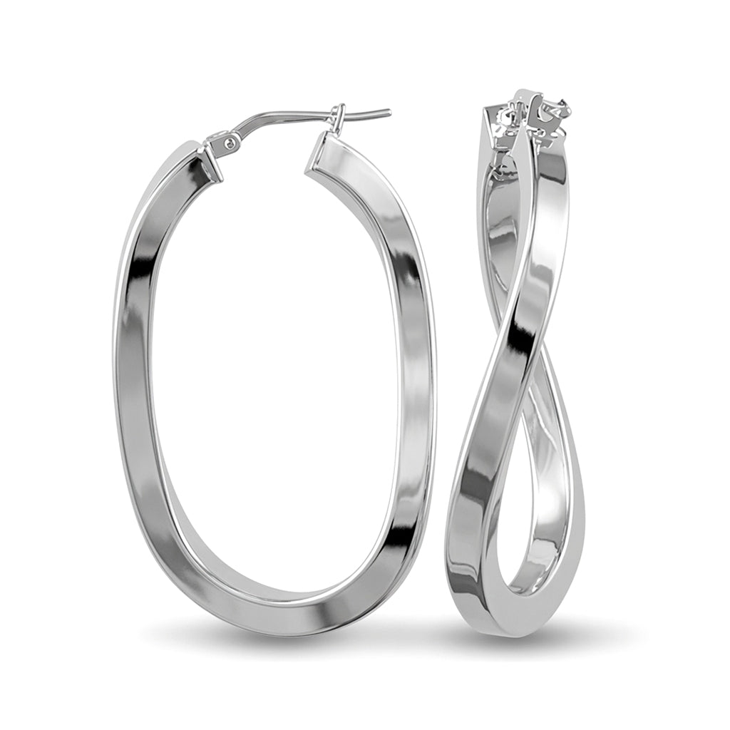 Sterling Silver  formed Hoop Earrings - AER026