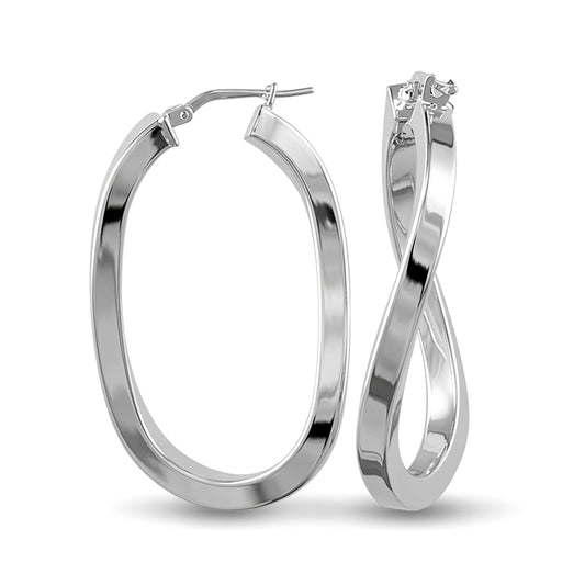 Sterling Silver  formed Hoop Earrings - AER026