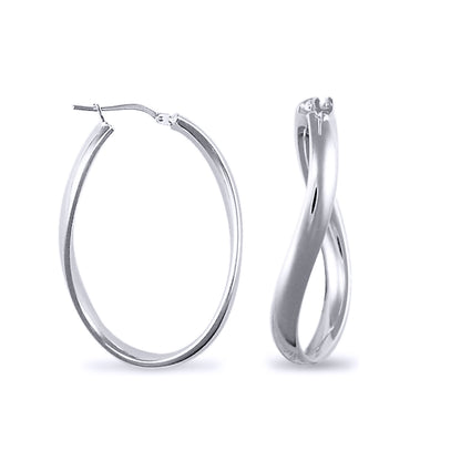 Sterling Silver  formed Hoop Earrings - AER027