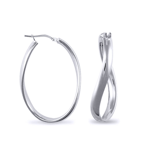 Sterling Silver  formed Hoop Earrings - AER027