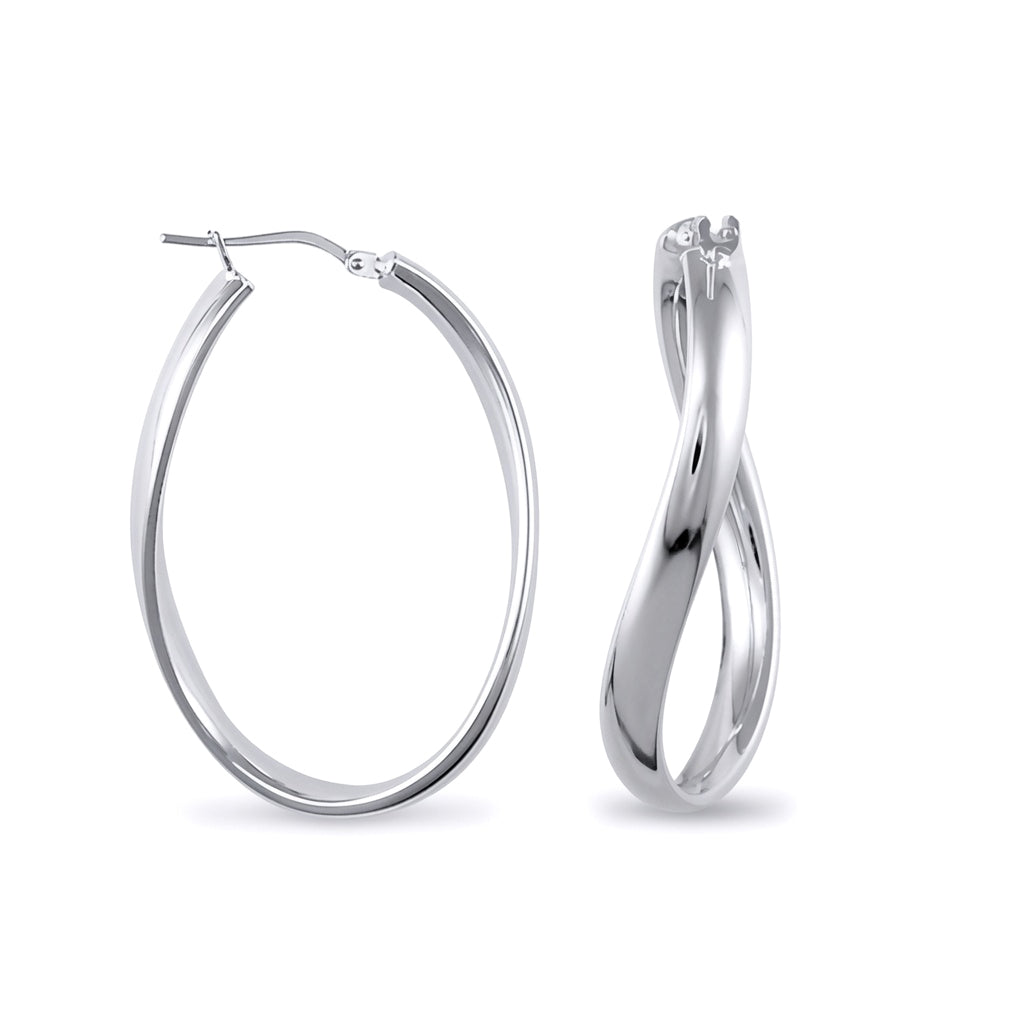 Sterling Silver  formed Hoop Earrings - AER027