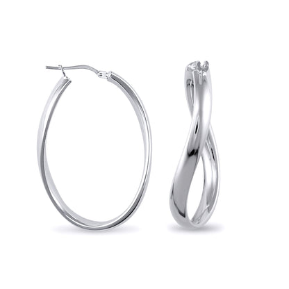Sterling Silver  formed Hoop Earrings - AER027