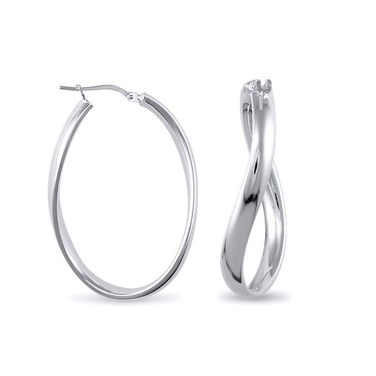 Sterling Silver  formed Hoop Earrings - AER027