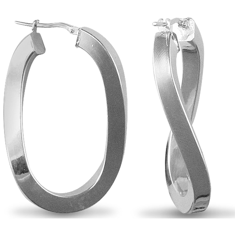 Sterling Silver  formed  Hoop Earrings - AER028