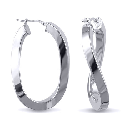 Sterling Silver  formed Hoop Earrings - AER028