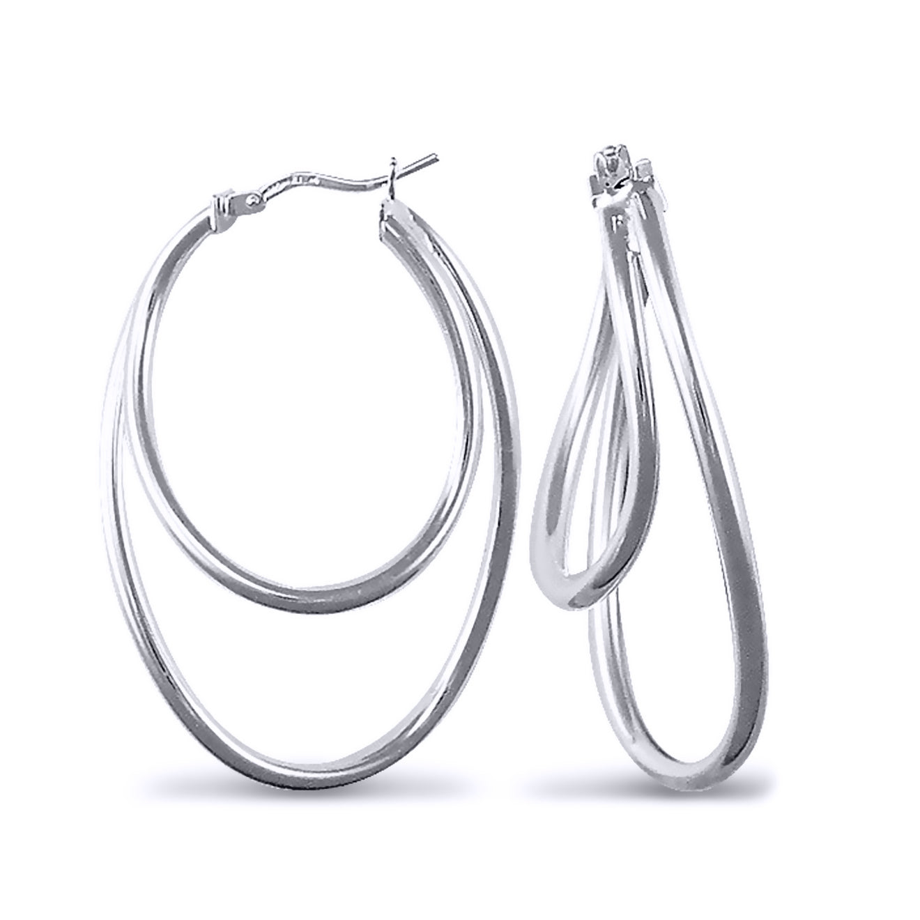 Sterling Silver  formed Hoop Earrings - AER029