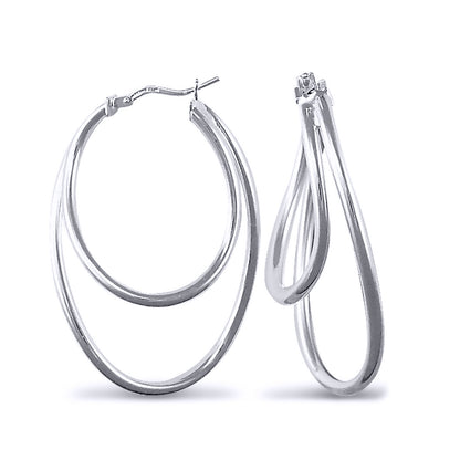 Sterling Silver  formed Hoop Earrings - AER029