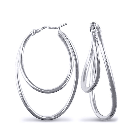 Sterling Silver  formed Hoop Earrings - AER029