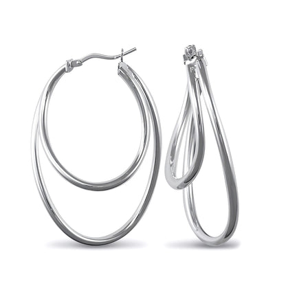 Sterling Silver  formed Hoop Earrings - AER029
