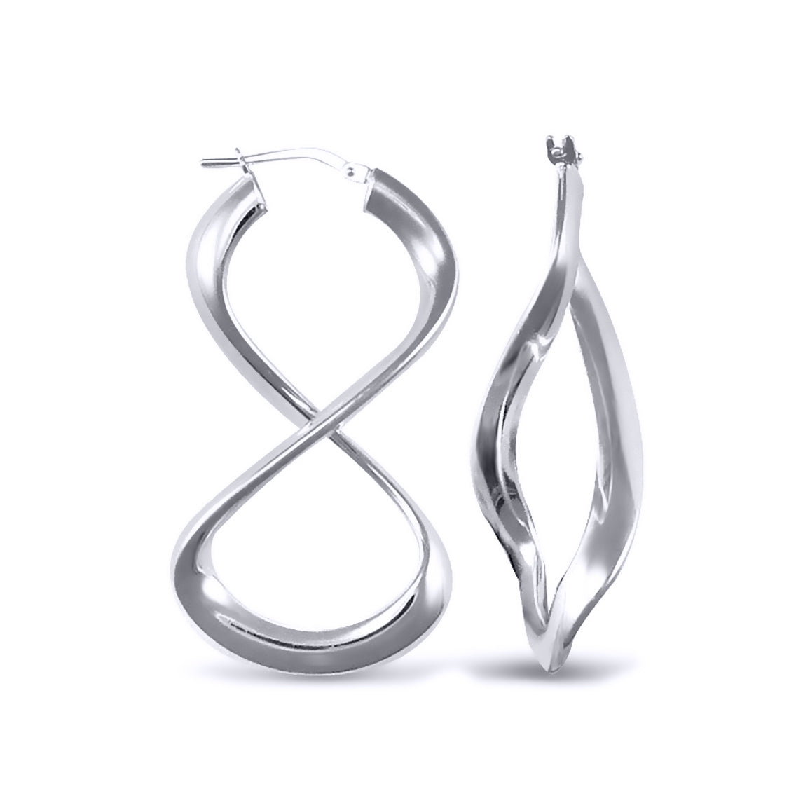Sterling Silver  Figure of Eight Infinity Hoop Earrings - AER031