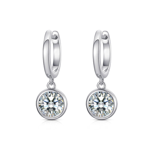 Rhodium Plated Sterling Silver Cubic Zirconia Earrings - AER183