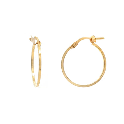 Gold-Plated Sterling Silver  Square Tube 1mm Hoop Earrings 18mm - AER272A-GP