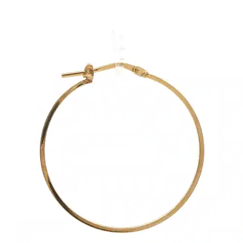 Gold-Plated Sterling Silver  Square Tube 1mm Hoop Earrings 32mm - AER272C-GP