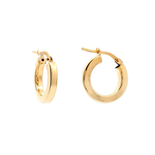 Gold-Plated Sterling Silver  Square Tube 2.5mm Hoop Earrings 15mm - AER273A-GP